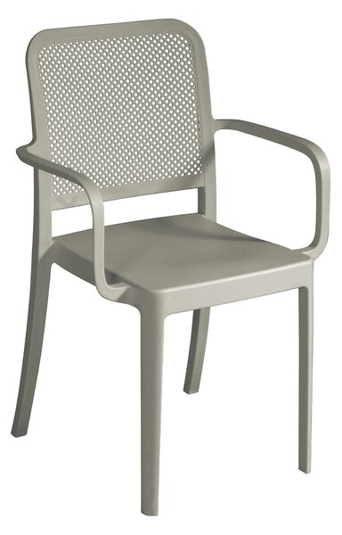 Sedia Impilabile da Giardino 56x52x86 cm in Polipropilene Tortora
