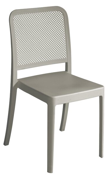 Sedia Impilabile da Giardino 46x53x86 cm in Polipropilene Tortora