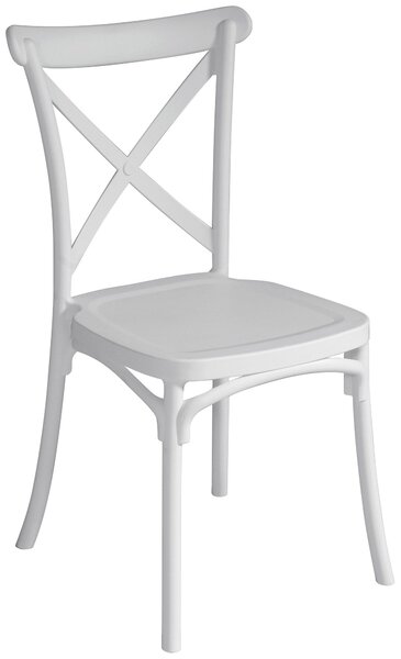 Sedia Impilabile da Giardino 47x55x90 cm in Polipropilene Bianca