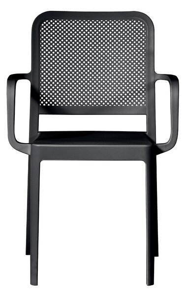Sedia Impilabile da Giardino 56x52x86 cm in Polipropilene Antracite