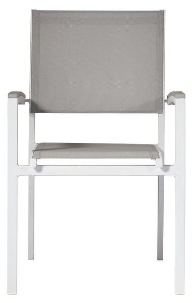 Sedia Impilabile da Giardino 56x60x88 cm in Alluminio e Textilene Volterra Tortora