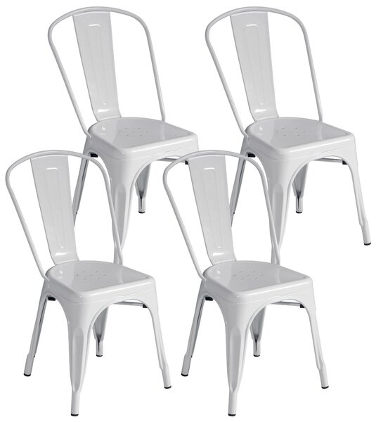 Sedia da Giardino 43x53x86 cm in Lamiera Avorio