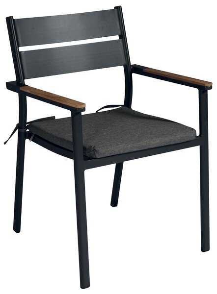 Sedia Impilabile da Giardino 56x55x80 cm in Alluminio Malibù Grigio