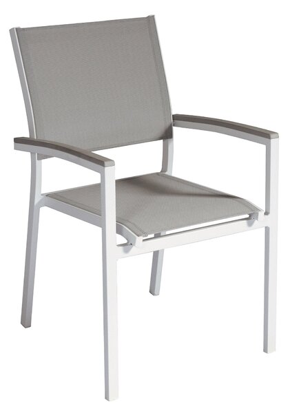 Sedia Impilabile da Giardino 56x60x88 cm in Alluminio e Textilene Volterra Tortora