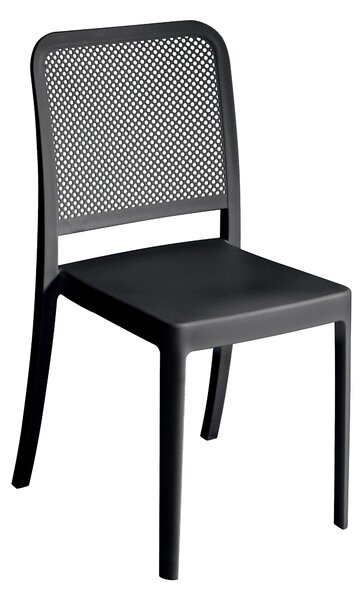 Sedia Impilabile da Giardino 46x53x86 cm in Polipropilene Antracite