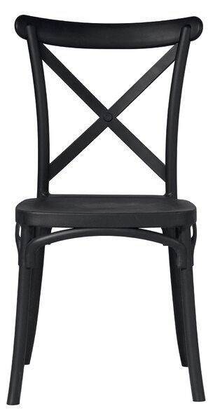 Sedia Impilabile da Giardino 47x55x90 cm in Polipropilene Antracite