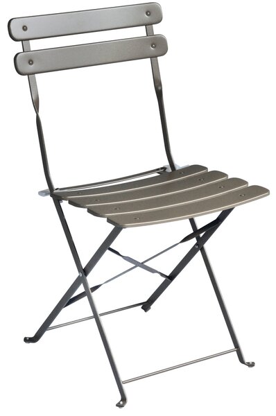 Sedia Pieghevole da Giardino 42x48x81 cm in Ferro Bistrò Tortora