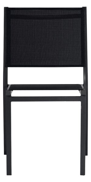 Sedia Impilabile da Giardino 48x57x87 cm in Alluminio Antracite e Textilene Elba Nero