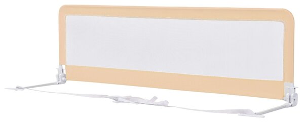 Costway Sponda letto bambini lunga 180 cm a ribalta con cinghie di sicurezza, Protezione letto per bambini universale Beige