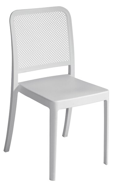 Sedia Impilabile da Giardino 46x53x86 cm in Polipropilene Bianca