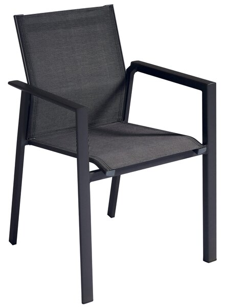 Sedia Impilabile da Giardino 57x62x87 cm in Alluminio Nashville Nera