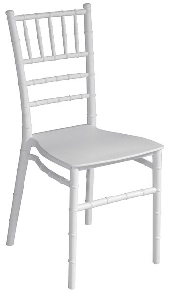 Sedia Impilabile da Giardino 41x49x90 cm in Polipropilene Bianca