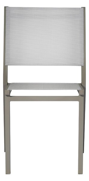 Sedia Impilabile da Giardino 48x57x87 cm in Alluminio Tortora e Textilene Elba Grigio Chiaro