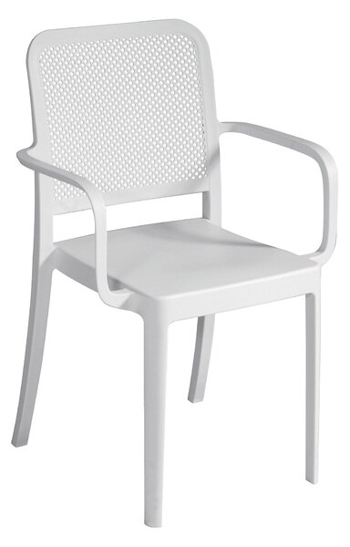 Sedia Impilabile da Giardino 56x52x86 cm in Polipropilene Bianca