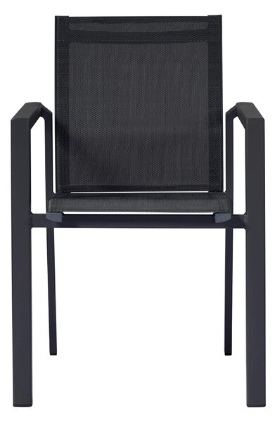 Sedia Impilabile da Giardino 57x62x87 cm in Alluminio Nashville Nera
