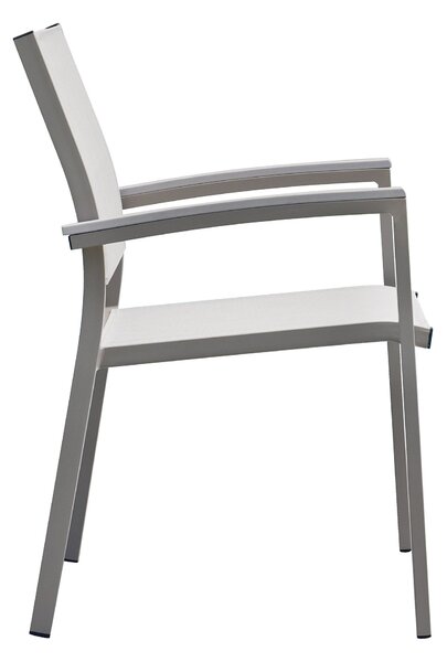 Sedia Impilabile da Giardino 56x60x88 cm in Alluminio e Textilene Volterra Tortora