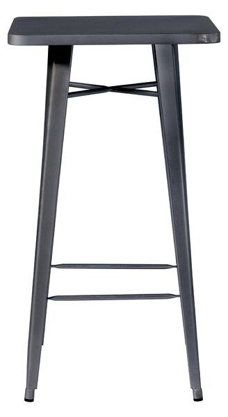 Tavolino Quadrato Alto da Giardino 60x60x108 cm in Lamiera Piombo