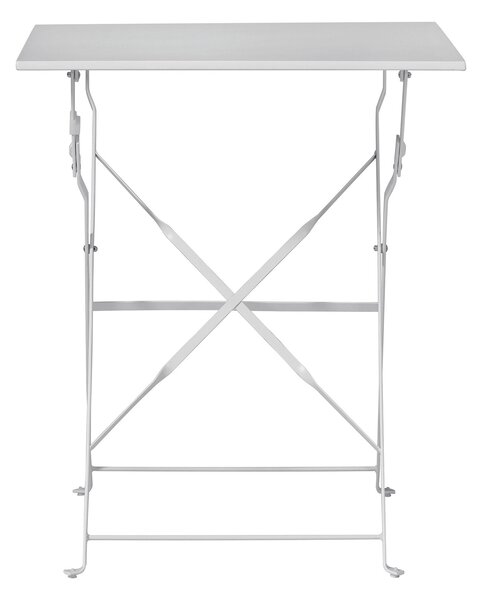 Tavolino Quadrato Pieghevole da Giardino 60x60x72 cm in Ferro Bianco