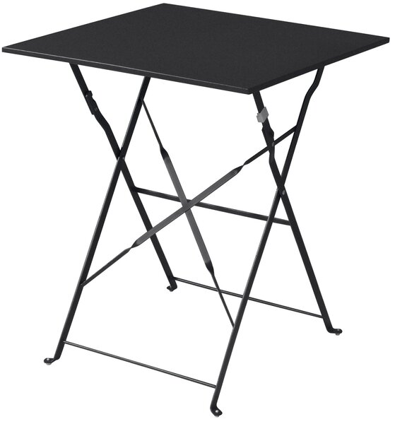 Tavolino Quadrato Pieghevole da Giardino 60x60x72 cm in Ferro Antracite