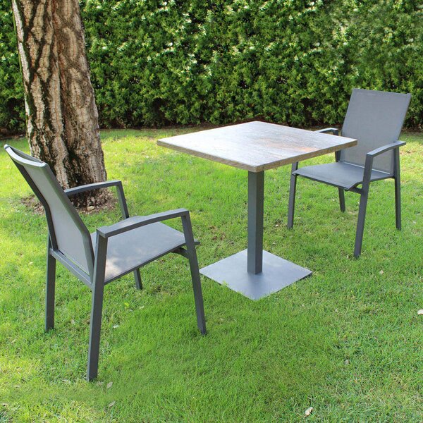 Base per Tavolo da Giardino 30x30x77 cm in Acciaio Nero