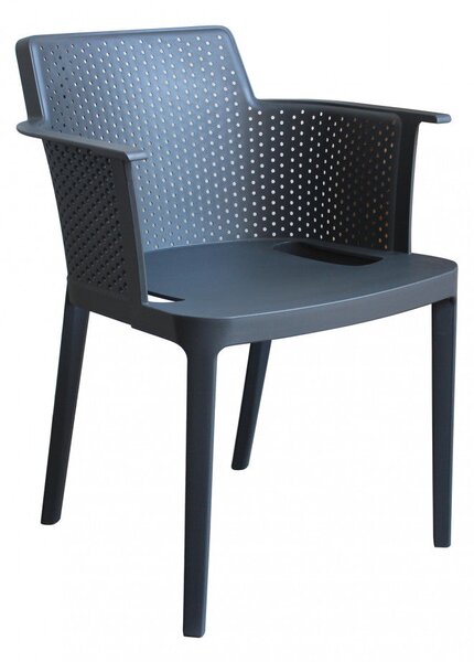 Poltrona Cathy 60x58x76,5 cm in Polipropilene Antracite