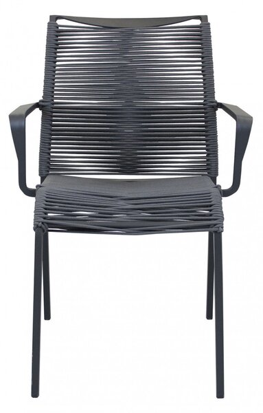 Poltrona Catalina 55x60x87 h cm in Alluminio Antracite