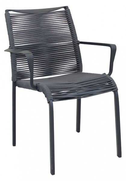 Poltrona Catalina 55x60x87 h cm in Alluminio Antracite