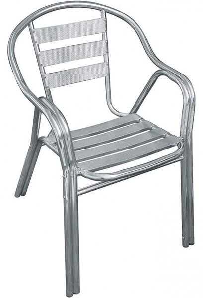 Poltrona Impilabile Double 55x60x79 h cm in Alluminio Grigio