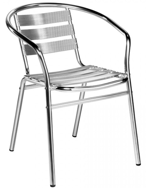 Poltrona Impilabile 56x55x74 h cm in Alluminio Grigio