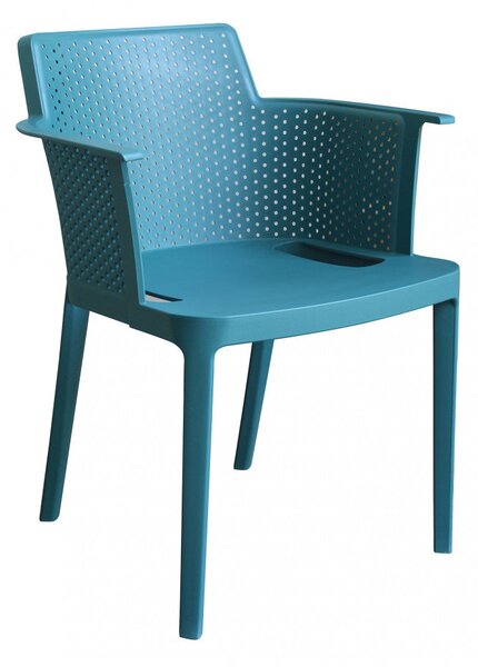 Poltrona Cathy 60x58x76,5 cm in Polipropilene Verde petrolio