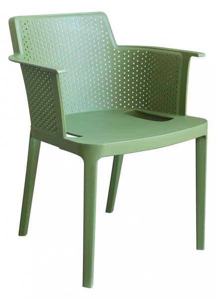 Poltrona Cathy 60x58x76,5 cm in Polipropilene Verde