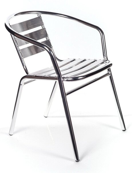 Poltrona Impilabile 56x55x74 h cm in Alluminio Grigio