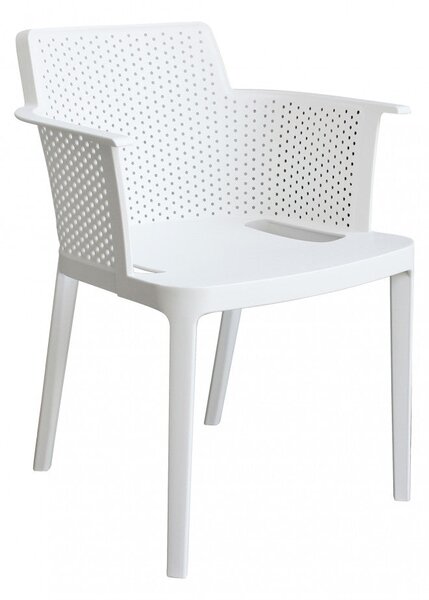 Poltrona Cathy 60x58x76,5 cm in Polipropilene Bianco