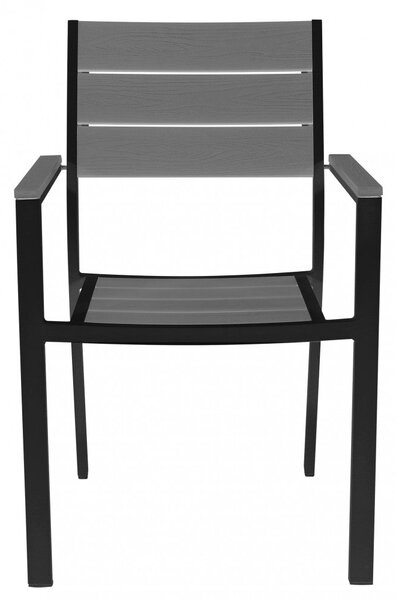 Poltrona Cervia Impilabile 58x58x89 h cm in Alluminio Antracite