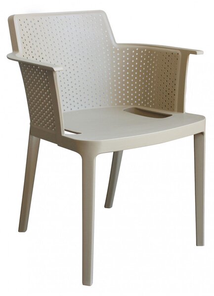 Poltrona Cathy 60x58x76,5 cm in Polipropilene Tortora