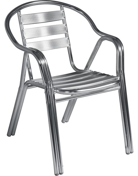 Poltrona Impilabile Double 55x60x79 h cm in Alluminio Grigio