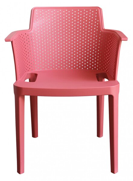 Poltrona Cathy 60x58x76,5 cm in Polipropilene Rosso corallo