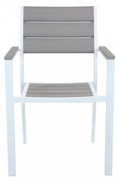 Poltrona Cervia Impilabile 58x58x89 h cm in Alluminio Bianco