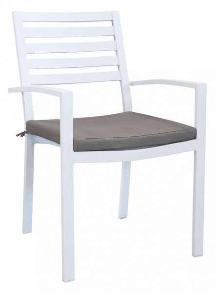 Poltrona Formentera con Cuscino 46x62x84 h cm in Alluminio Bianco