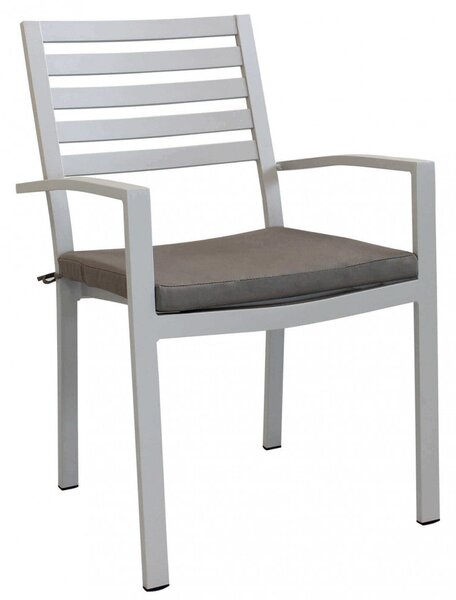 Poltrona Formentera con Cuscino 46x62x84 h cm in Alluminio Tortora