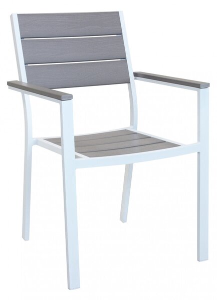 Poltrona Cervia Impilabile 58x58x89 h cm in Alluminio Bianco