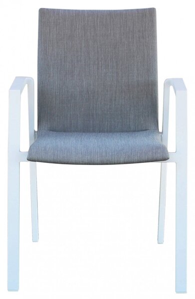Poltrona Djerba Impilabile 55,5x60x83 h cm in Alluminio Bianco