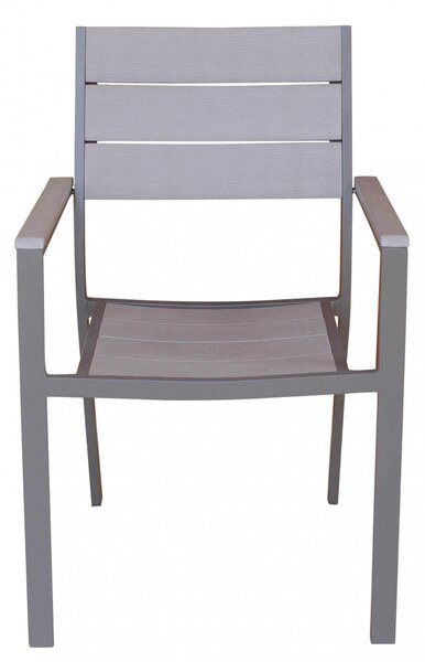 Poltrona Cervia Impilabile 58x58x89 h cm in Alluminio Taupe