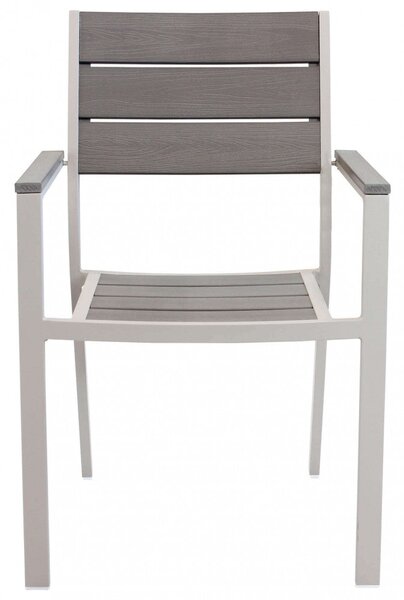 Poltrona Cervia Impilabile 58x58x89 h cm in Alluminio Tortora