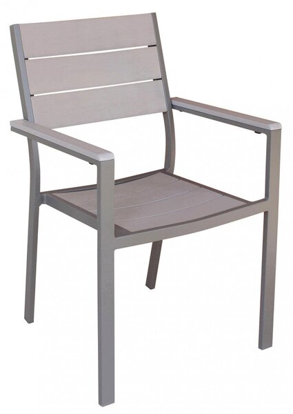 Poltrona Cervia Impilabile 58x58x89 h cm in Alluminio Taupe