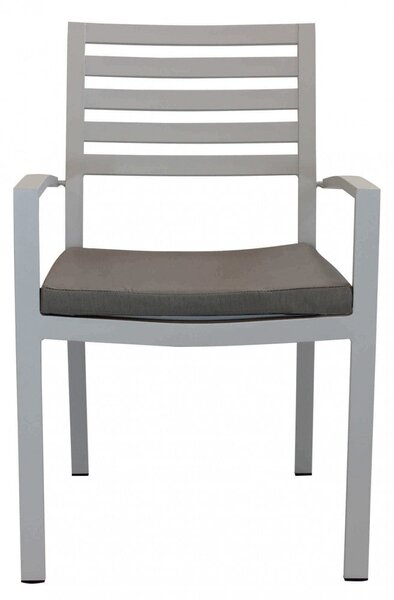 Poltrona Formentera con Cuscino 46x62x84 h cm in Alluminio Tortora