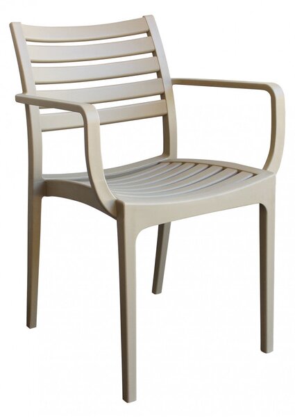 Poltrona Eveline 58,5x55,2x84 cm in Polipropilene Tortora