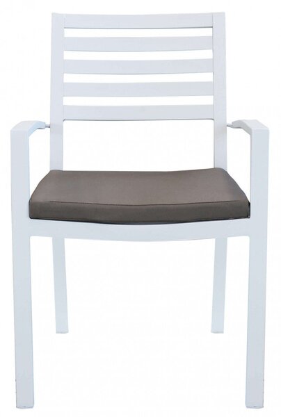 Poltrona Formentera con Cuscino 46x62x84 h cm in Alluminio Bianco