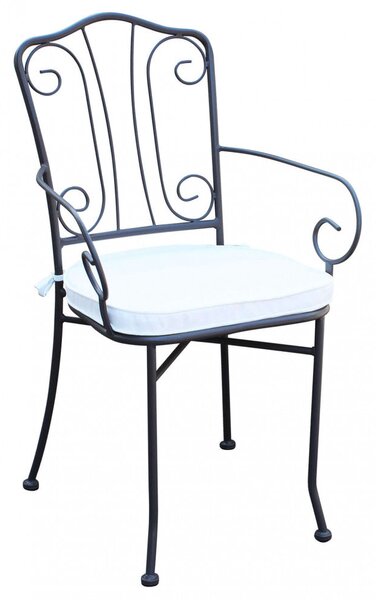 Poltrona Demetra con Cuscino 41x42x90 h cm in Acciaio Tortora
