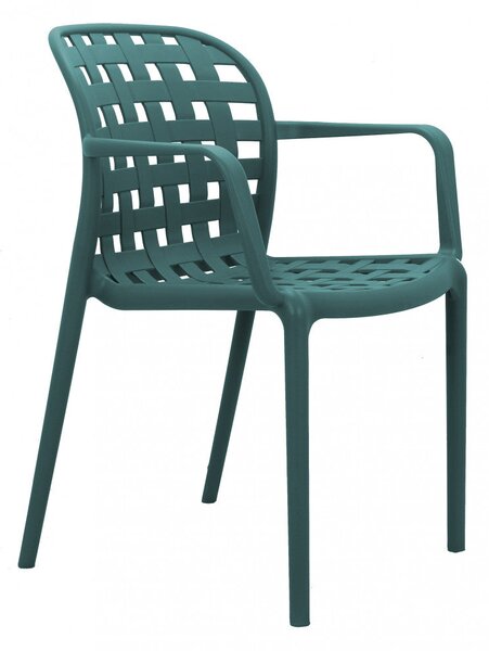 Sedia da Giardino Sharon 58x57,5x82,5 h cm in Polipropilene Petrolio